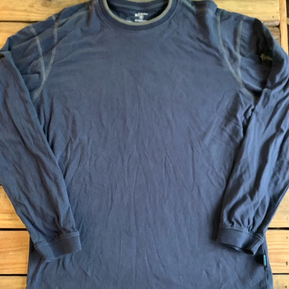KUHL Wildfibre pullover shirt mens size S small blue thumbholes long sleeves